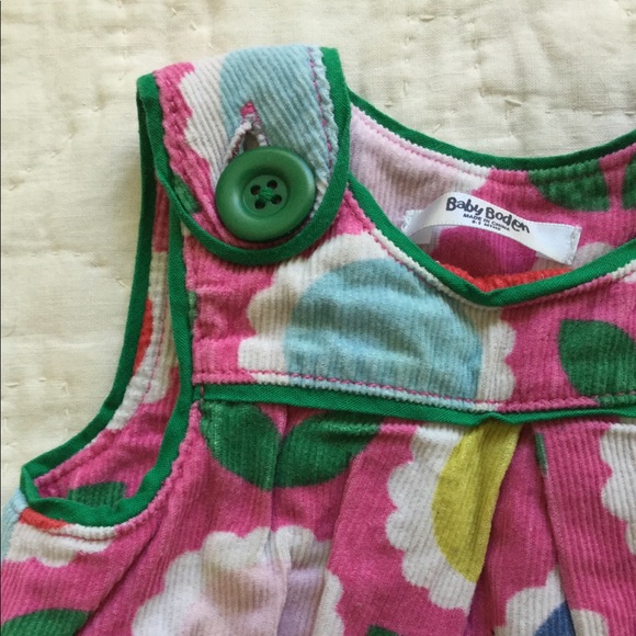 Baby Mini Boden Jumper corduroy flower pinafore - Picture 3 of 3